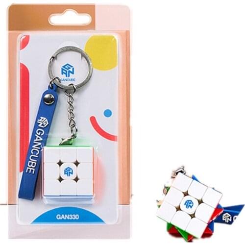 GAN330 Cube Keychain 3x3x3 Mini Childrens Puzzle Smooth Speed Pendant Decompression Toy Gift Keychain Small Cube