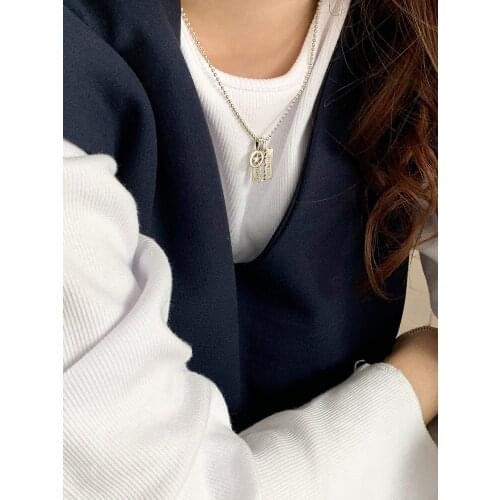 Hot sale 925 Sterling Silver necklace with fashion retro hip hop ins cool clavicle chain jewelry for fashion female gifts