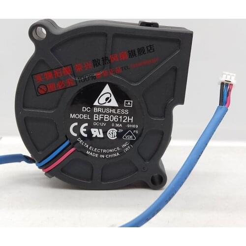 Delta BFB0612H 6025 60x60x25mm 6cm DC 12V 0.36A Projector Computer Cpu Drum Blower Fan