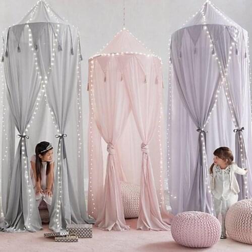 Kid Mosquito Net for Bed Hanging Baby Bedding Home Bed Round Canopy Bedcover Curtain Children Playing Room Decor