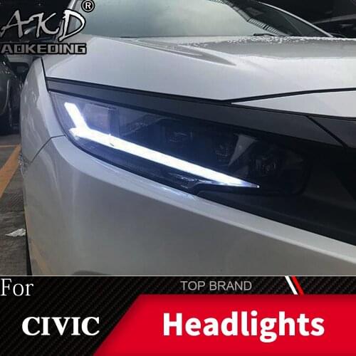 Head Lamp For Honda CIVIC X G10 2016-2019 Headlights Fog Lights Daytime Running Lights DRL H7 LED Bi Xenon Bulb Car Accessories