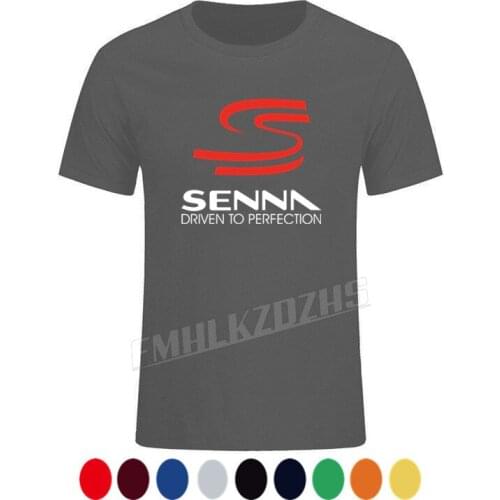 F1 World Champion Ayrton Senna T-shirt DRIVEN TO PERFECTION Racing CAR Men T SHIRT AUTO TSHIRT Tee gift Black T266