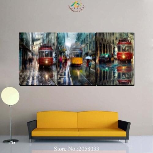 3 Pieces Three London Street view Modern Wall Art Canvas Printed Painting HD Prints Modular Poster Wall Pictures for Home Decor