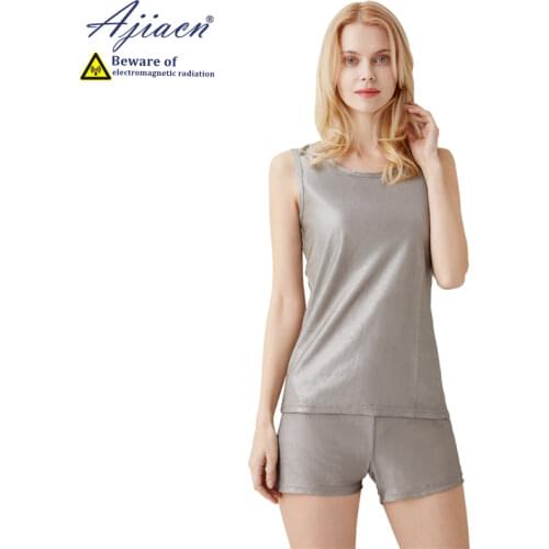 Recommend anti-electromagnetic radiation underwear vest set 5g communication EMF shielding 100% silver fiber vests and boxers