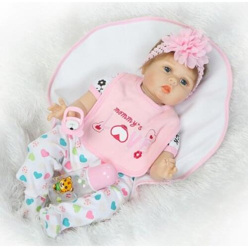 55 Reborn Baby Doll Lifelike Soft Silicone Vinyl Girl Body Newborn Babies Realistic Kids Birthday Gifts Bebe Reborn