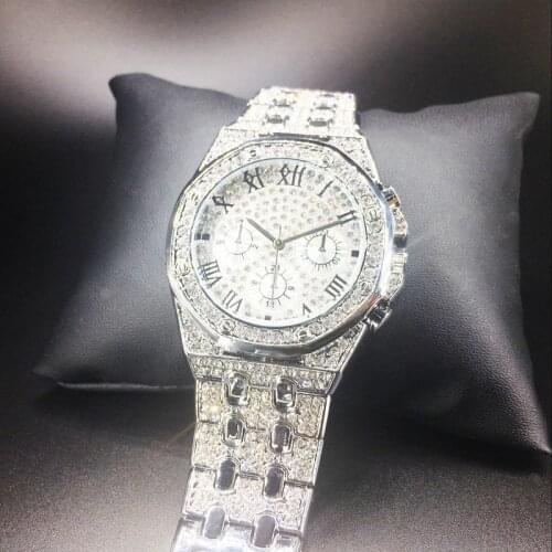 Iced Out Watches for Men Hip Hop Bling-ed Diamond Mens Quartz Watch Man Waterproof Fashion Male Clock Free Dropshipping 2020