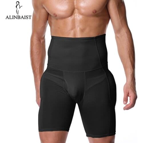 Mens High Waist Control Panties Stomach Padded Firm Control Shapewear Body Shaper Butt Lifters Booty Hip Enhancer Tummy Tuck