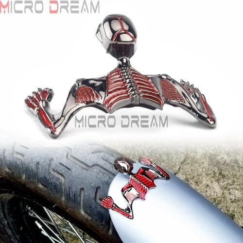 New Motorcycle Cool Skull Skeleton Decorative Figure For Harley Headlight Visor & Curved Headlamp Housing & Fender Ornament