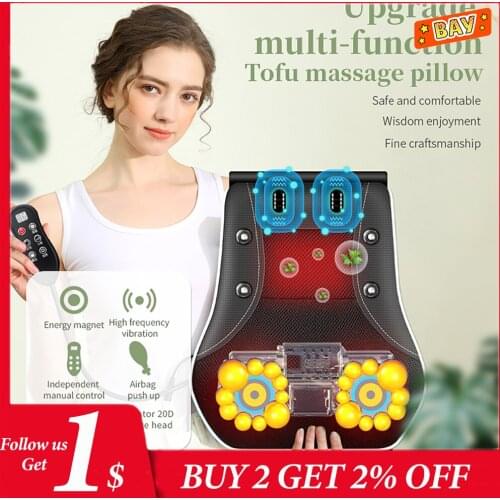 Newest Electric Shiatsu Massage Pillow Neck Cervical Ttraction 20D massageador with Heating Vibrating Massage Device Car Home