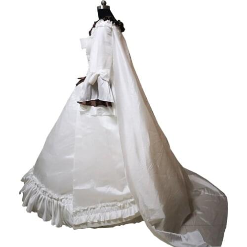 New white Vintage costumes 18th Duchess Retro medieval Renaissance Reenactment Theatre Civil war Victorian dress D-364