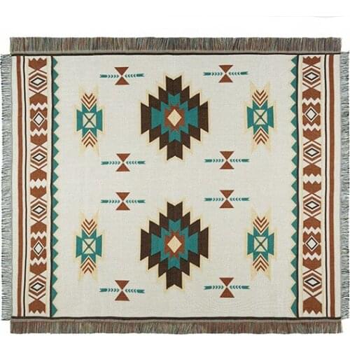 New Bohemian cotton linen blanket National Wind Geometry Sofa Blanket Bed Home Decoration Plaid Hanging Blanket