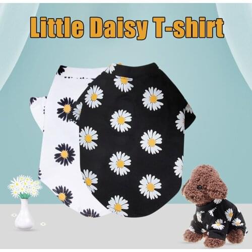 Pet Dog Printing Clothes Little Daisies Cute Clothes Puppy T-shirt Vest Costume For Small Medium Dogs Pet Clothing