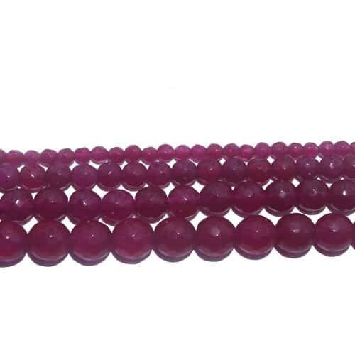 Faceted Natural Stone Red Chalcedony Jades Loose Beads 4 6 8 10 MM Pick Size For Jewelry Making DIY Bracelet Necklace Material