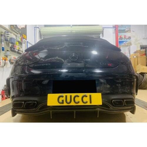 Suitable for Benz W205 C-class C63scoupe Two Door Version Refitted with Carbon Fiber Psm Lower Spoiler Rear Lip