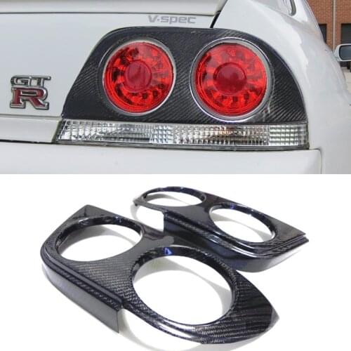 For Nissan R33 Skyline GTR OE style Carbon Fiber Black Glossy Finished Rear Light Cover Exterior Car Accessories Body kits
