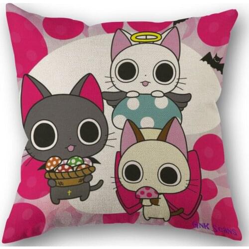 Custom Nyanpire The Vampire Cat Pillowcase Wedding Decorative Cotton Linen Pillow Case For Home Pillow Cover 45X45(One Sides)