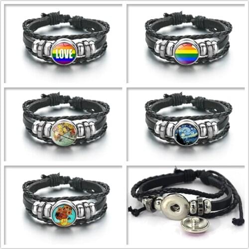 Popular fashion in foreign trade basketball leather bracelet hand woven multilayer Bracelet popular accessories