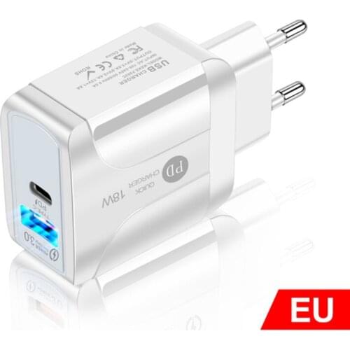 Portable Charging Plug PD Charger USB Phone Charger For iPhone 12 11 Samsung S21 S20 S30 Xiaomi 11 9T OPPO Huawei Phone Charger