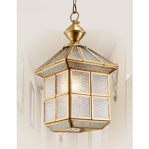 Simple European House Brass Chandelier European Glass Channel Corridor Bonus Pastoral Bronze Chandelier ZA623 ZL164 YM