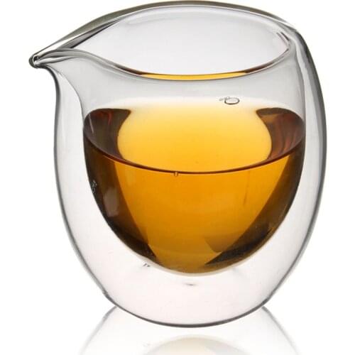 Handmade 200ml Clear Heat Resisting Double Wall Layer Glassware Tea Cup Pitcher Heat Insulation Chinese Kongfu Tea Cup Coffee