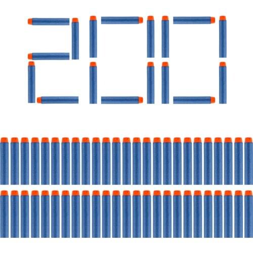 200PCS For Nerf Bullets Soft Hollow Hole Head 7.2cm Refill Darts Toy Gun Bullets for Nerf Series Blasters Xmas Kid Children Gift