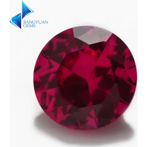 Size 5# Red 3mm~12mm Round Brilliant Cut Synthetic Rubi Synthetic Corudum Stone For Jewelry DIY Free Shipping