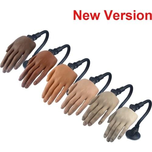 New Practice Hand with Stand for Nail Art with Tips Adult Mannequin with Flexible Finger Adjustment Display Model Moveable Nails