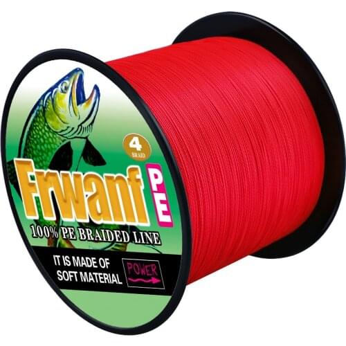 Red color never come off braided fishing line 1500M 2000M Super pe wire fishing cord 4 Strands 2 4 6 100LBS test 0.06 0.08 0.1mm