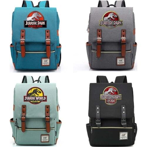 B3302 Fashion Dinosaur Jurassic Park World Buckle Children School bag Teenagers Student Schoolbags Women Bagpack Men Backpack