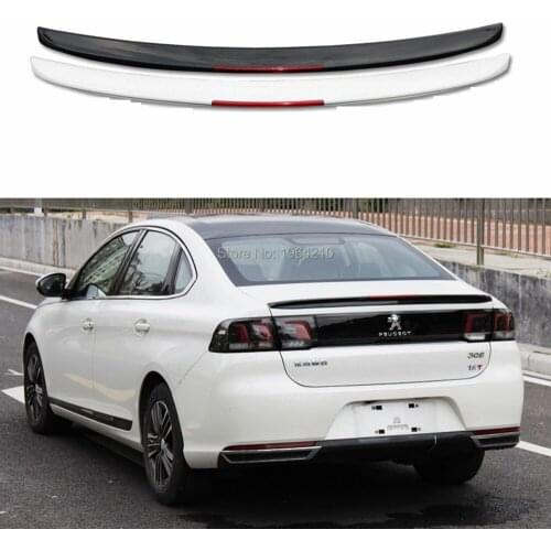 ABS Plastic Unpainted Color Rear Color Trunk Boot Wing Rear Lip Roof Spoiler Car Styling For Peugeot 308 Spoiler 2016-2019