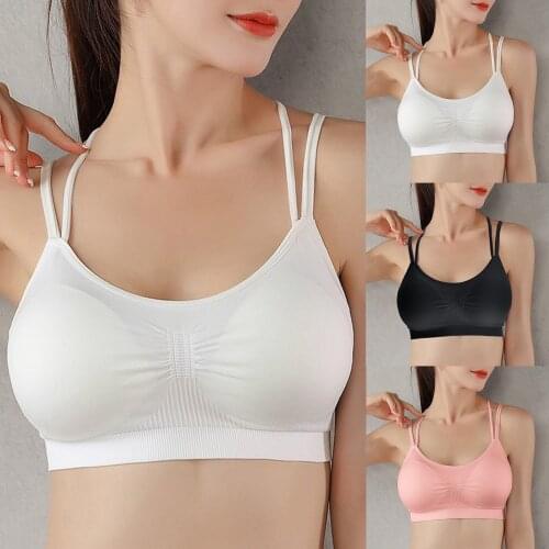 Womens Cross Back No Steel Ring Outdoor Indoor Yoga Bra Vest Top Seamless Bras For Women Female Underwear Sexy Brassiere