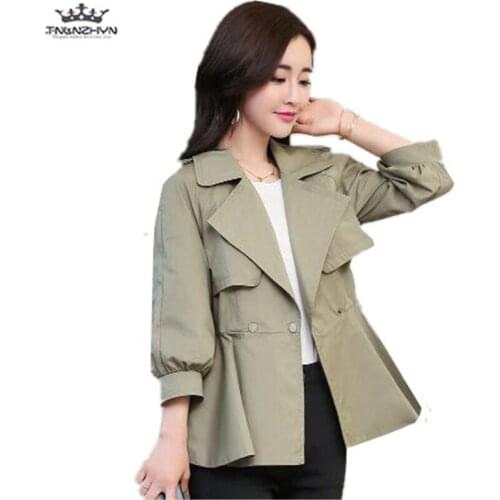 Tnlnzhyn 2019 New Spring Autumn Women Trench Coat Casual Long Sleeve Slim Windbreaker Coat Women Short Outerwear Y1082