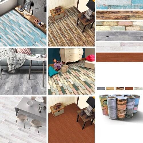 1 Roll Tile Sticker Waterproof Bathroom 3D Floor Sticker Wall Stickers Skirting Line Creative Mural Art