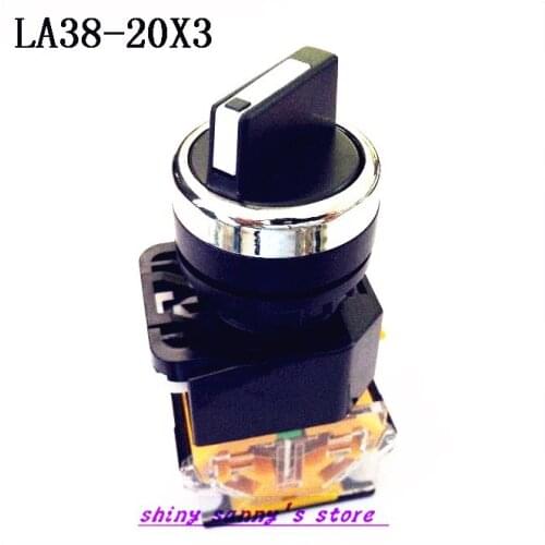 1Pcs LA38-20X3 3 Position 2NO Maintained Select Selector Switch Rotary Switch Brand New