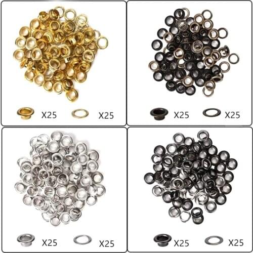 100 Sets Punch Eyelets Set 4 Colours 8 mm Grommet Tool Kit Copper with Box Tarpaulin Eyelet Tool Hole Punch Eyelets P15D