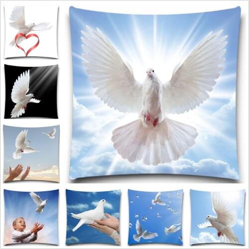 2016 Vintage Cotton Polyester Cushion Cover Home Use 5 size Vintage Decorative Dove Pattern Pillow Cases