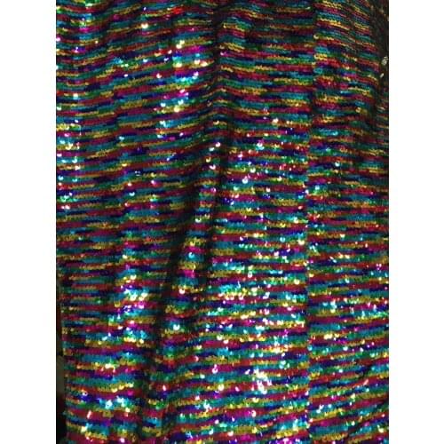 2018 New pattern 5yards/bag JC08# Color stripes sequins lace fabric for bridal wedding dress/sawing Free shipping