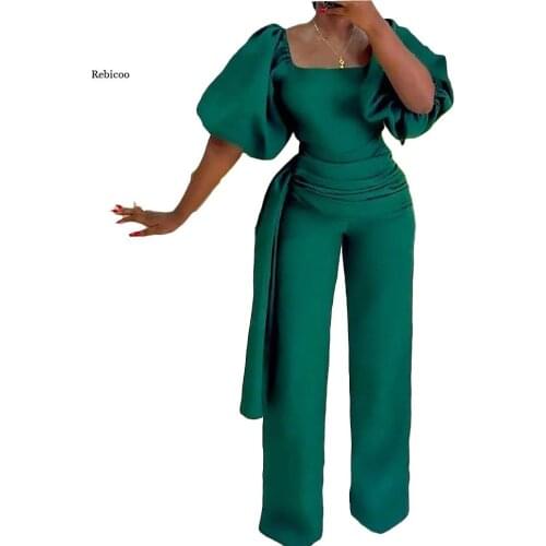 African Clothes for Women Summer African Women Short Sleeve Plus Size Long Jumpsuit African Clothing Plus Size New