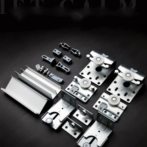 The wardrobe sliding door accessories heavy pulley hanging door wheel hanging cabinet hardware door rail Aluminum Alloy on track