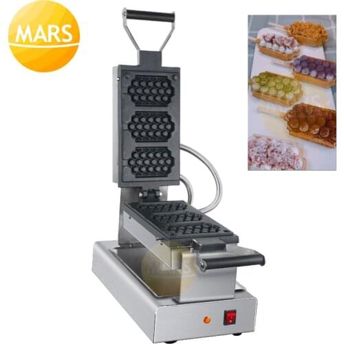 Commercial Use Non-stick Waffle Maker 110v 220v Electric Baking Pan 3pcs Mini Honey Comb Shape Waffle Machine Iron Pan