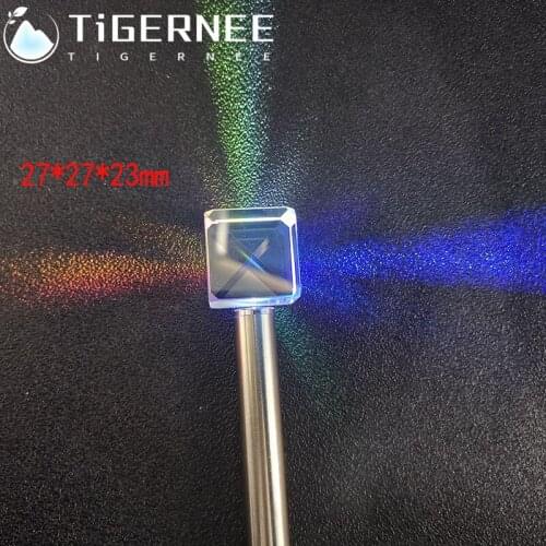 Color Cube Prism Optical Glass 27*27*23mm Refraction Multicolor Experiment Teaching Childrens Toy Gift