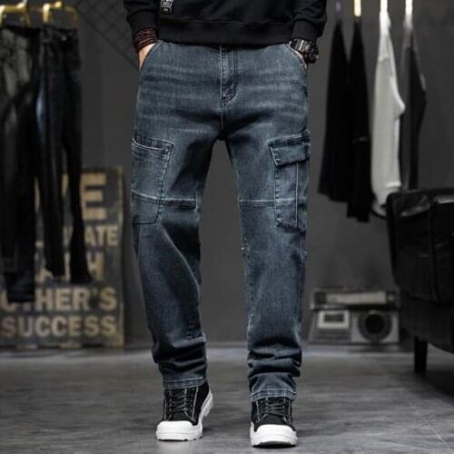New Man Jeans Mens Trousers Skateboard Men Jeans Straight More pocket Jean Clothes Bottoms Long Pants