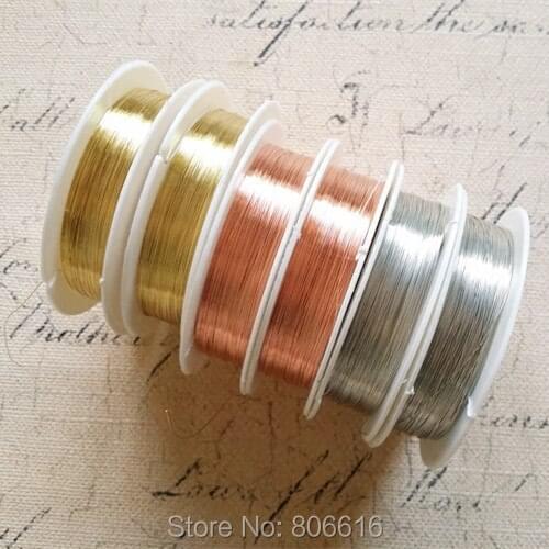 0.25MM 6Pcs Mix Silver & Gold & Red Enamelled Copper Wire Rope DIY Jewelry Wires Findings