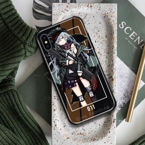 G11 Girls Frontline glossy Tempered Glass Soft Silicone Phone Case Cover Shell For iPhone SE 6s 7 8 Plus X XR XS 11 Pro Max