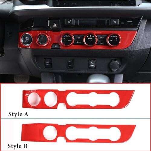 Car Interior ABS Center Console Air Conditioner Knob Panel Frame Cover Trim For Toyota Tacoma 2016-2020 Car Styling Accessories