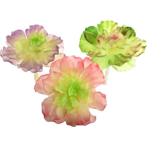13cm Large Flower Artificial Succulents Plants Purple Green Pink Fake Plants Home Garden Wedding Decoration Plastic PVC Plants