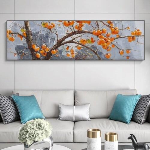 Retro Canvas Paintings Persimmon Wall Art Prints Poster Chinese style Living Room Decor Decorative Paintings Wall Home Decor