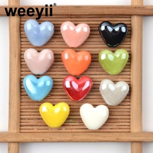 Love Heart Shape Ceramic Beads for DIY Bracelets Necklace Jewelry Making Handmade Accessories Wholesale