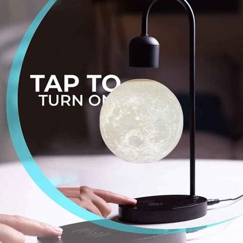 Magnetic Levitation Moon Table Lamp Mobile Phone Wireless Charger Luminometer Rotation Night Light Home Decor Home Accessories