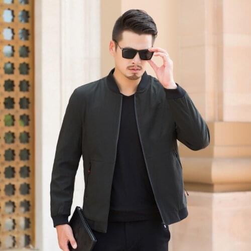 New Mens Jackets Spring Business Gentleman Casual Coats Solid Color Sportswear Stand Collar Bomber Jacket Slim Baseball Uniforms